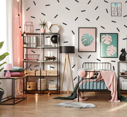 Confetti Wall Stickers Sprinkles 110 Set Black Sheets