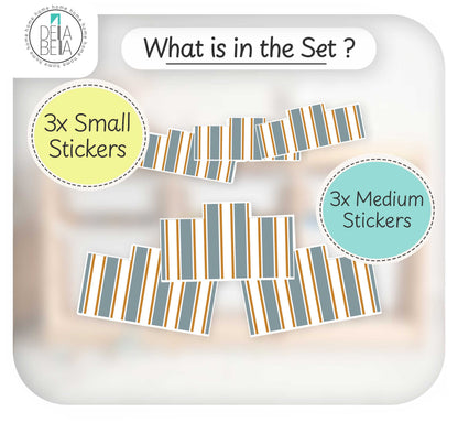 Sticky Toffee Stripe Stickers for IKEA Trofast | Della Bella