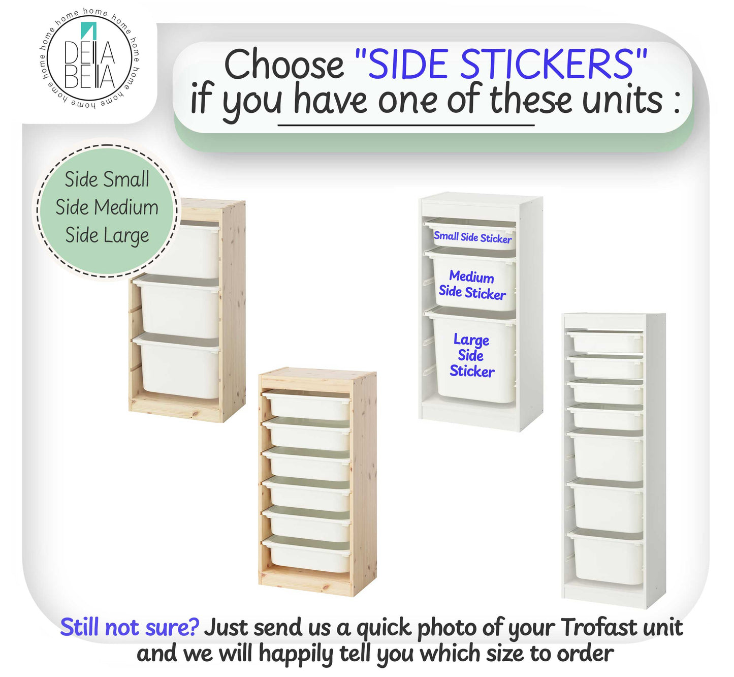 Scallop Stickers for IKEA Trofast - Set of 6 Vinyl Decals for Nursery Storage Bins - Blush, Teal & Camel - IKEA Hack UK