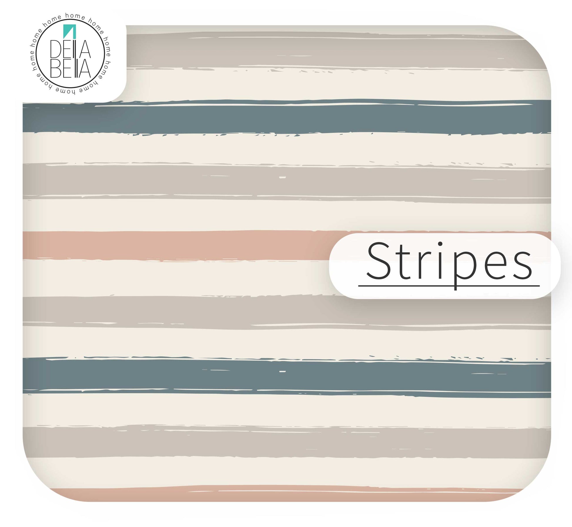 Rectangular trofast ikea hack sticker striped pattern and 'Stripes' label, brand 'DELA BELIA' visible.