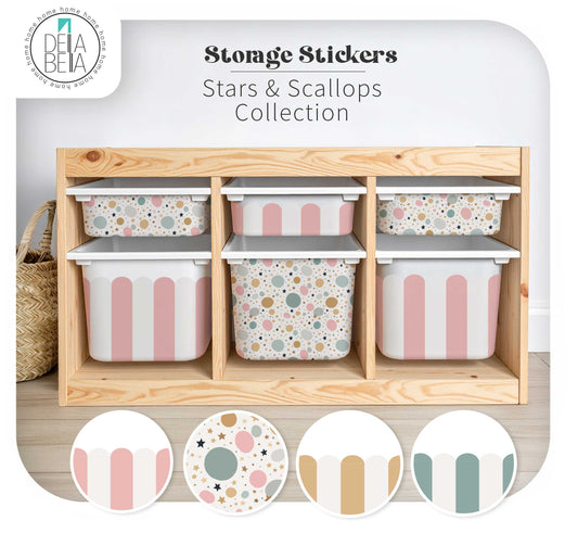 IKEA Trofast Storage Stickers Scallops & Polka Dots for Kids Room, Nursery, Playroom