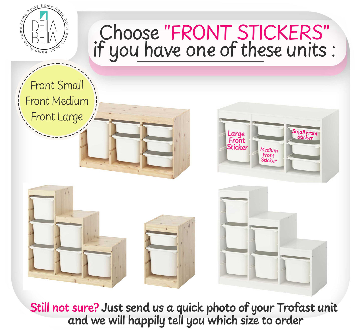 Scallop Stickers for IKEA Trofast - Set of 6 Vinyl Decals for Nursery Storage Bins - Blush, Teal & Camel - IKEA Hack UK