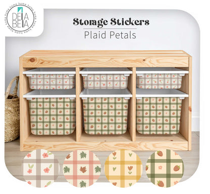 IKEA Trofast Stickers Plaid Petals Storage Box Decals