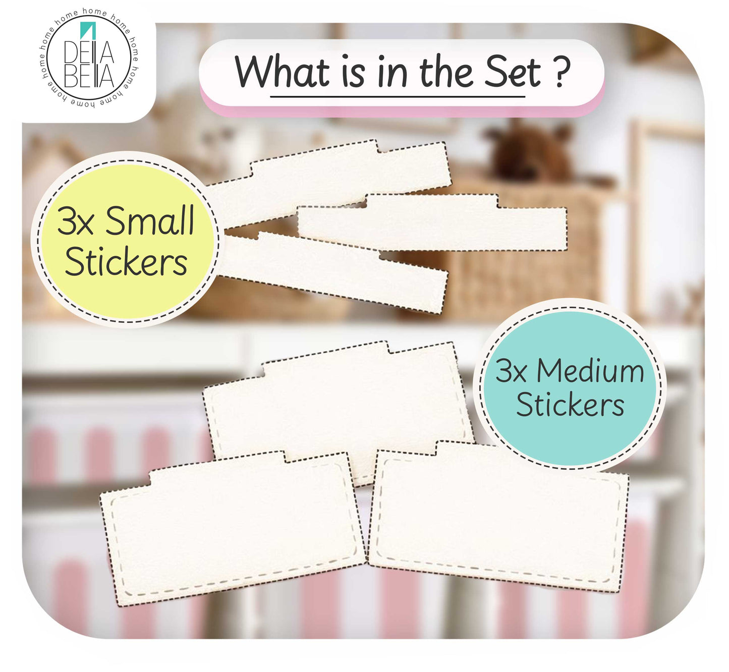 Scallop IKEA Trofast Stickers - Set of 6 Vinyl Decals for Nursery Storage Bins - Blush, Teal & Camel - IKEA Hack UK