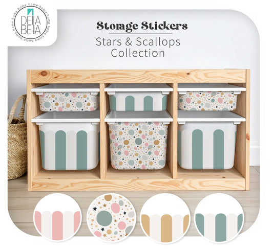 IKEA Trofast Storage Stickers Scallops & Polka Dots for Kids Room, Nursery, Playroom