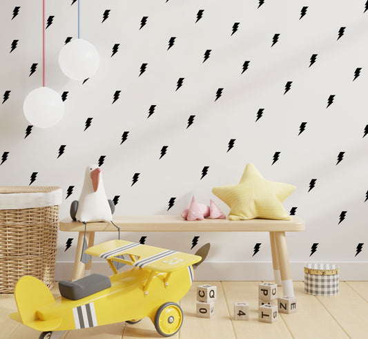 Superhero Lightning Bolt Wall Stickers UK Boys Bedroom Girls Bedroom Kids Room Nursery Playroom Kids Bedroom Decoration 126x Decals Full Set