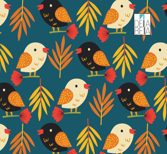 Botanic Boho Birds Vintage Art Vinyl Wrap For Furniture Self Adhesive Film Decal, Home Decor, Walls, Laptop, Doors & Upcycling Projects