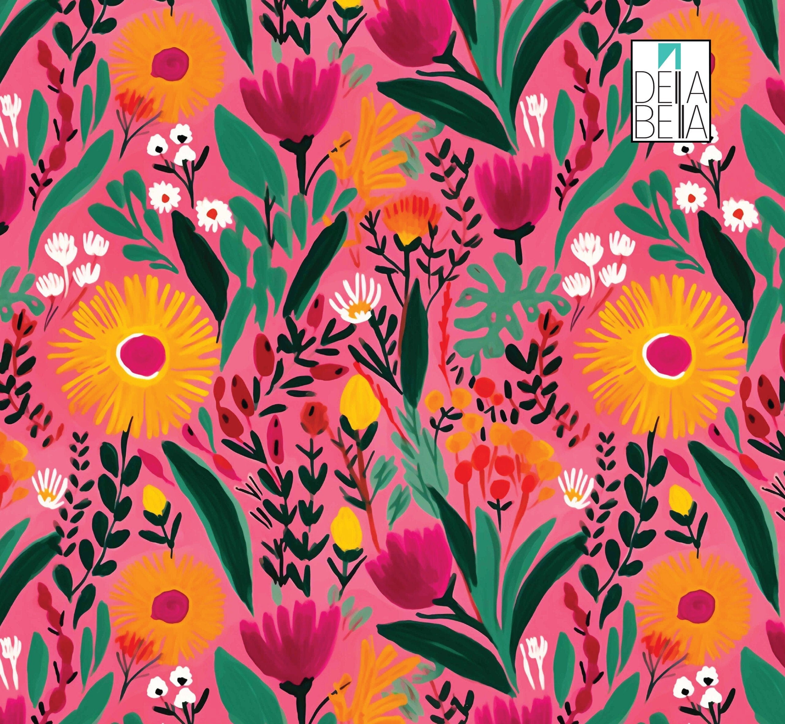 Summer Flowers Vinyl Wrap for Furniture Maximalist – Della Bella