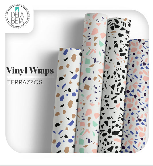Terrazzo Vinyl Wrap Boho Home Decoration Peel & Stick Vinyl Decor for Cabinets, Walls, Style in Your Home Kitchen Cabinets, Walls, Shelves