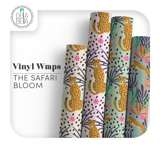 rools of  furniture with our Safari Bloom floral leopard sticky back plastic. Premium peel & stick vinyl for upcycling. Made in UK.