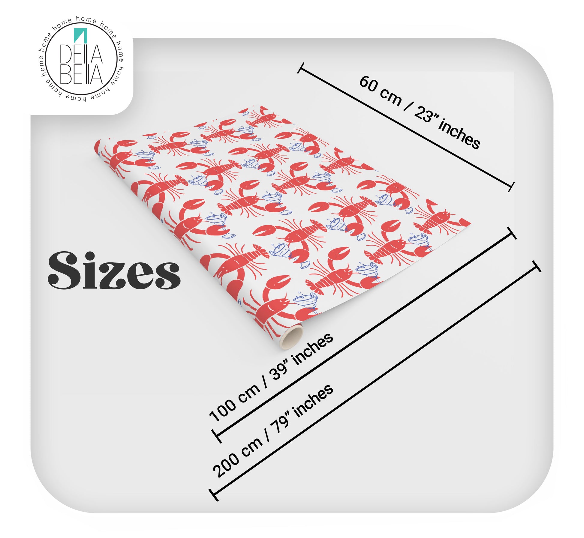 roll of Maximalist Decor Vinyl for Kitchen Cabinets Lobsters Cabinet Wrap Vinyl Quirky Kitchen Mediterranean Style Nautical Kitchen Furniture Wrap