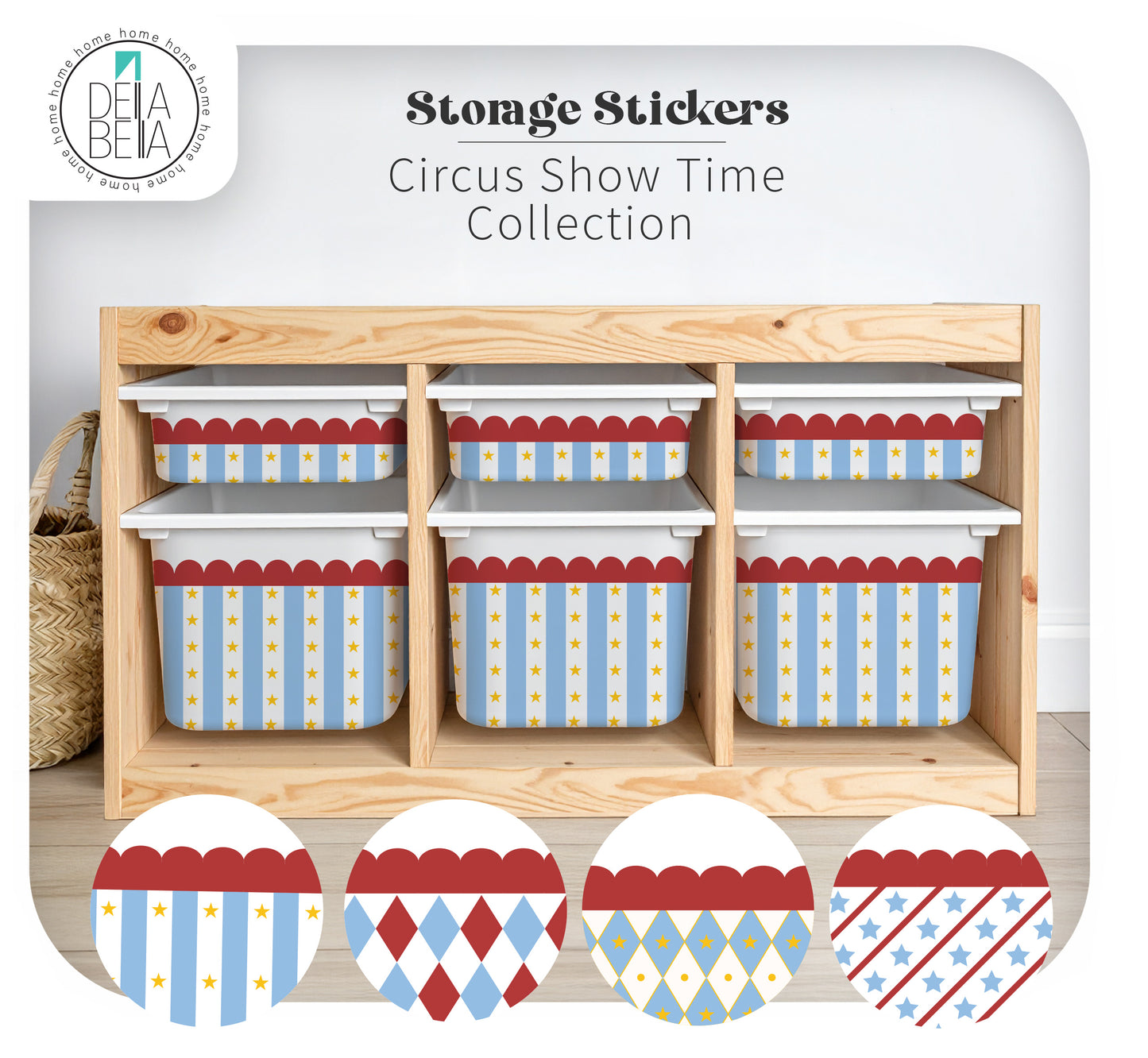 Circus Theme Furniture Wraps (Fits IKEA® Trofast) | Playroom Stickers