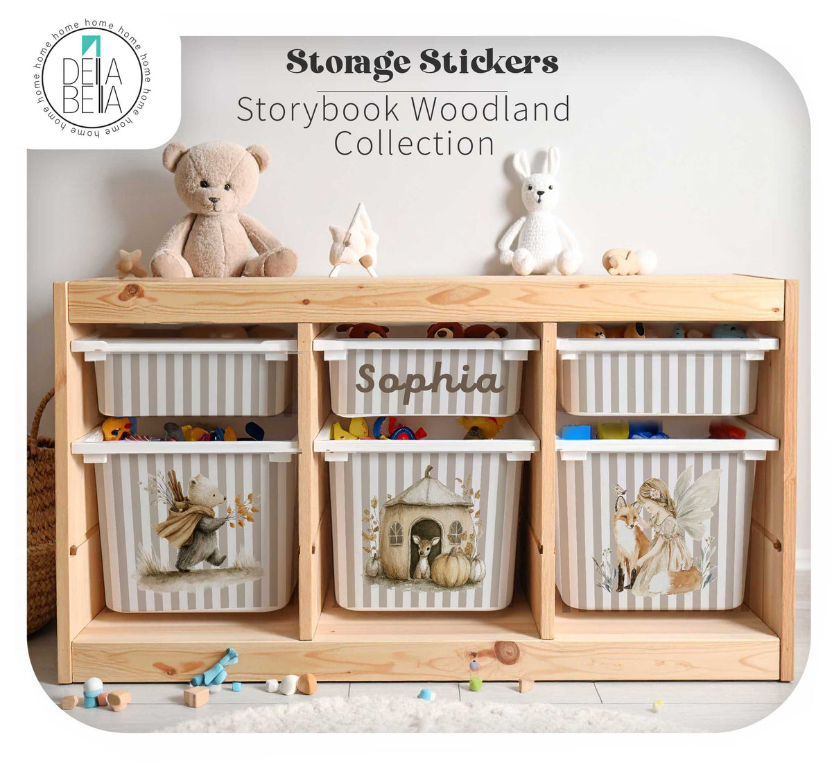 Woodland Fairy & Fox Decal Stickers compatible with IKEA Trofast Boxes | Nursery Decor
