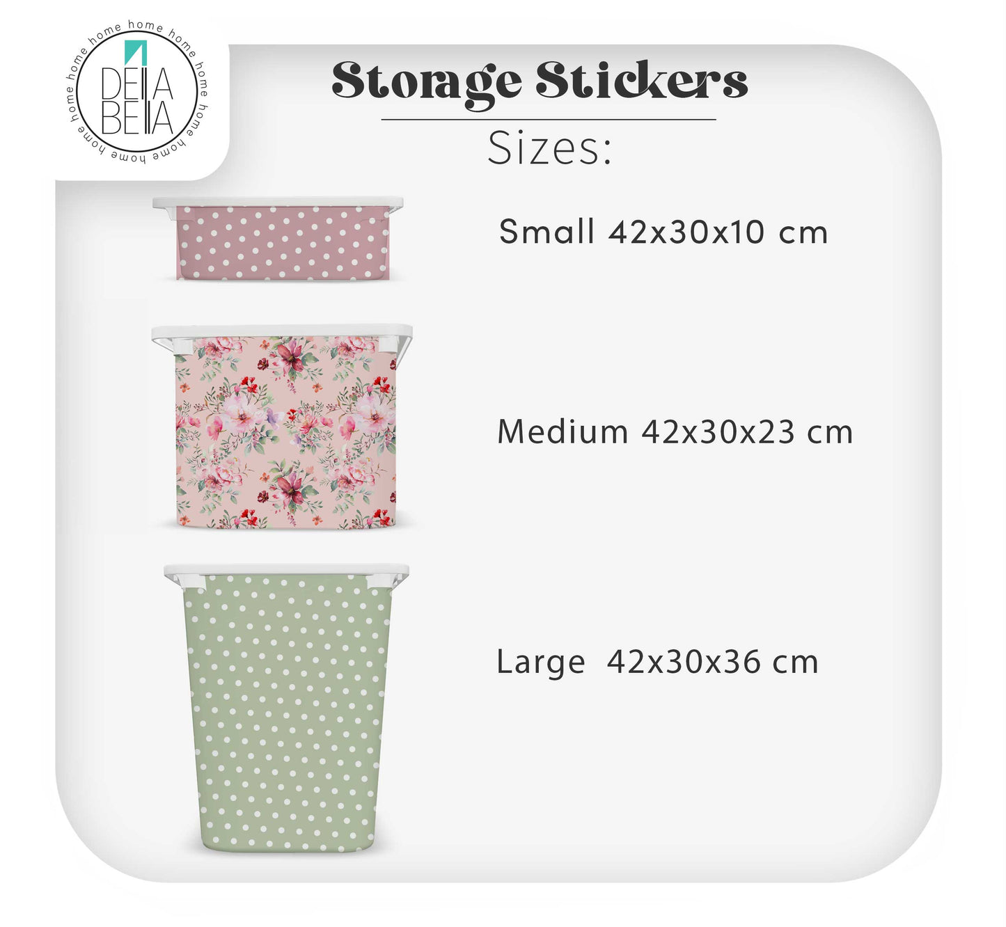 IKEA Trofast Storage Stickers - Boho Flowers Polka Dot Decals for Nursery & Kids Rooms