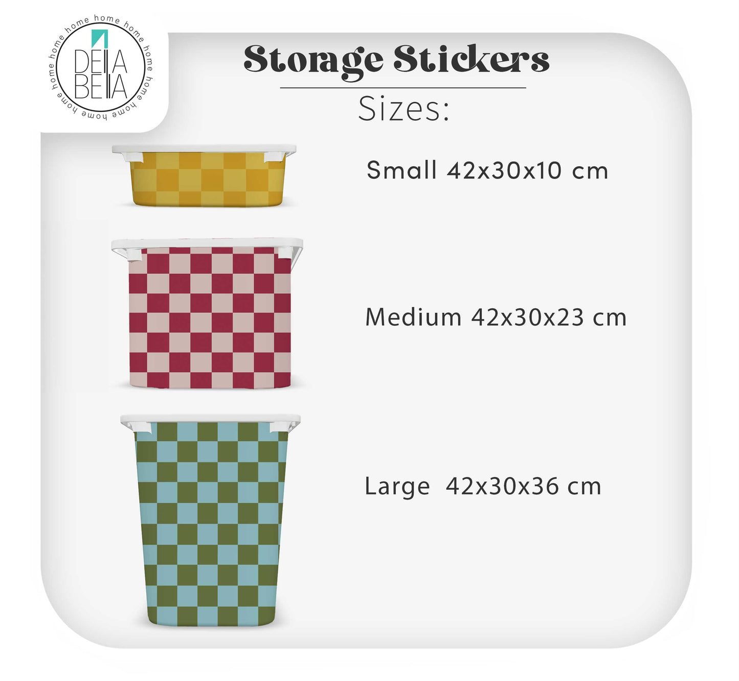 Retro Checkerboard Stickers for IKEA Trofast Boxes