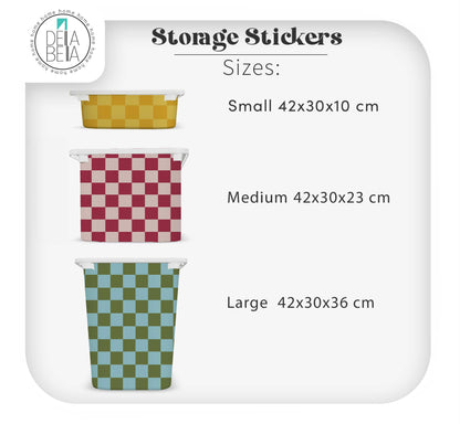 Retro Checkerboard Stickers for IKEA Trofast Boxes