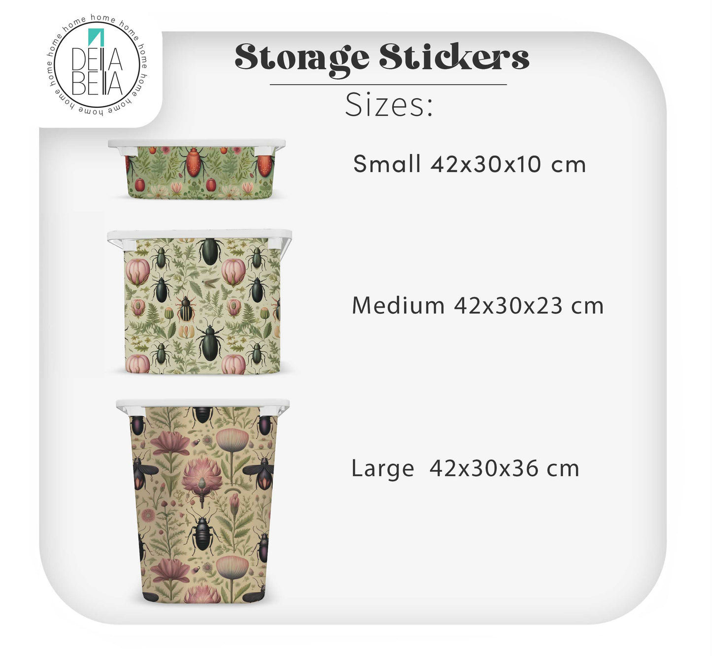 Stickers for IKEA Trofast Beetle & Botanical