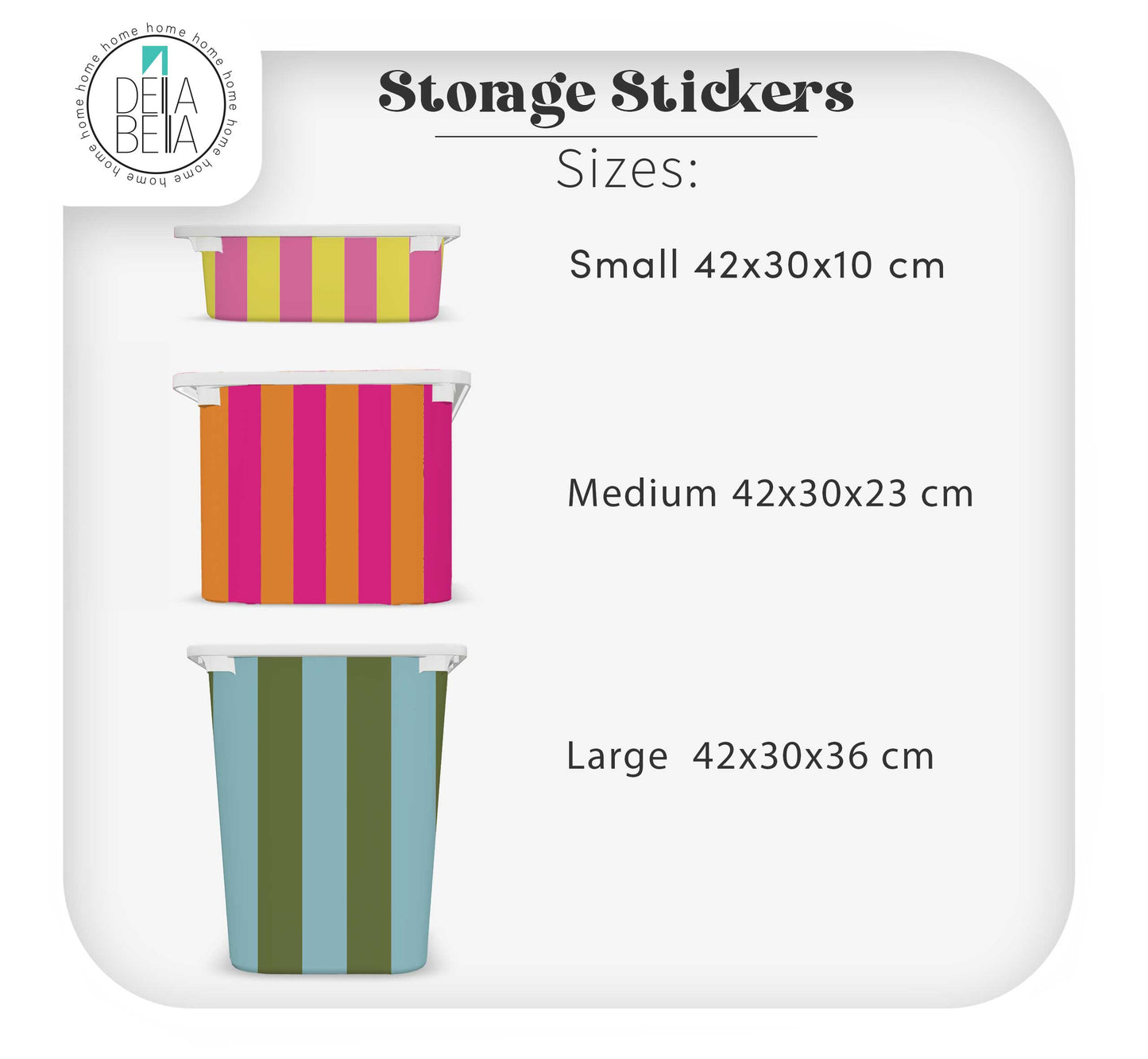 Colourful Striped Stickers for IKEA Trofast Storage & Boxes