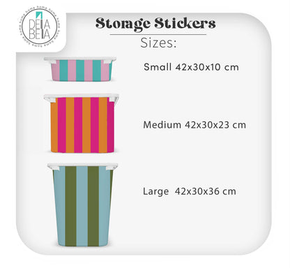 Colourful Striped Stickers for IKEA Trofast Storage & Boxes