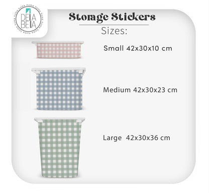 Gingham Stickers to Ikea Trofast Storage