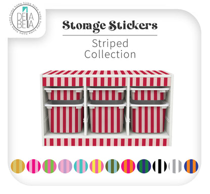Colourful Striped Stickers for IKEA Trofast Storage & Boxes
