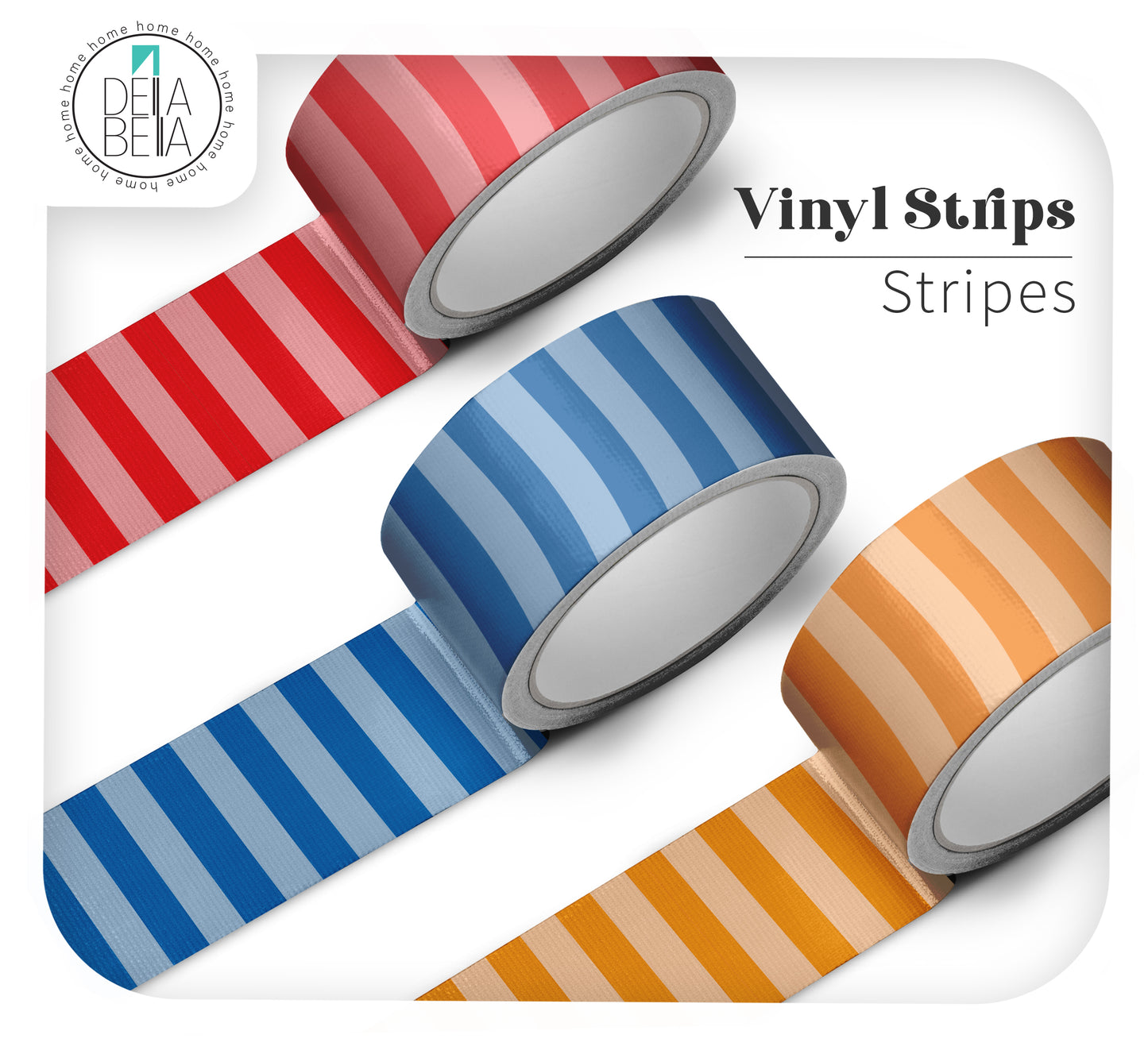 Stripes Peel & Stick Vinyl Strip | Bathroom & Wall Border Sticker