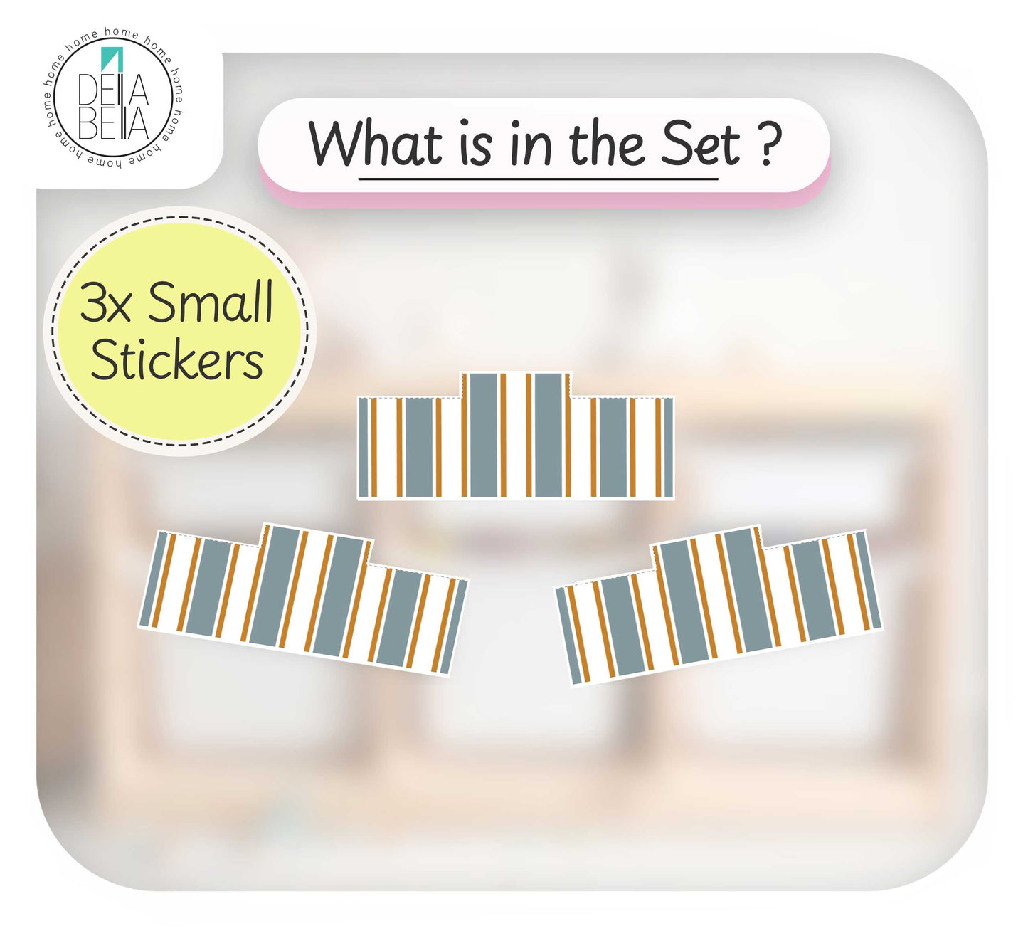 Sticky Toffee Stripe Stickers for IKEA Trofast | Della Bella