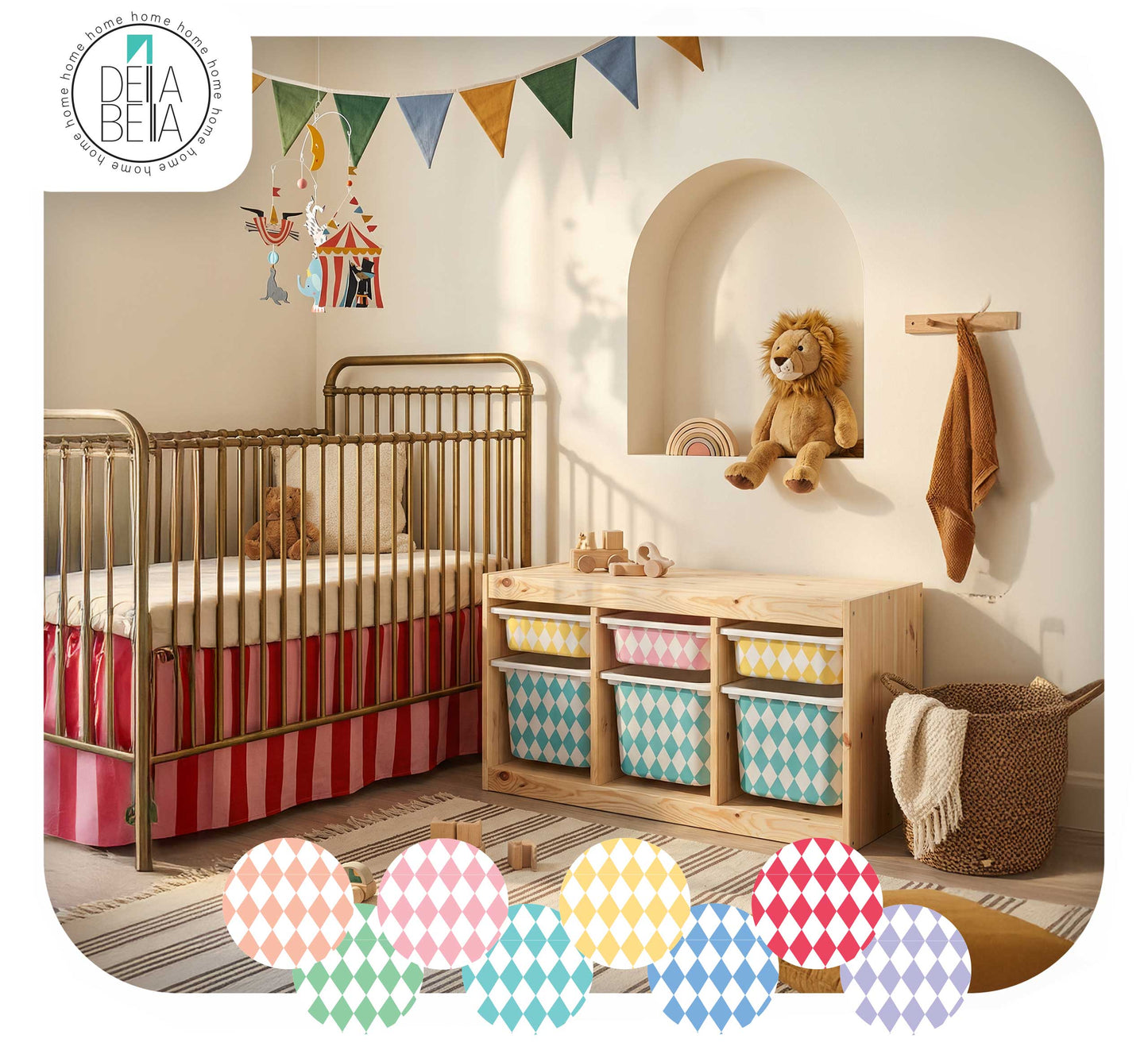 Harlequin Circus IKEA Trofast Stickers Nursey Decor